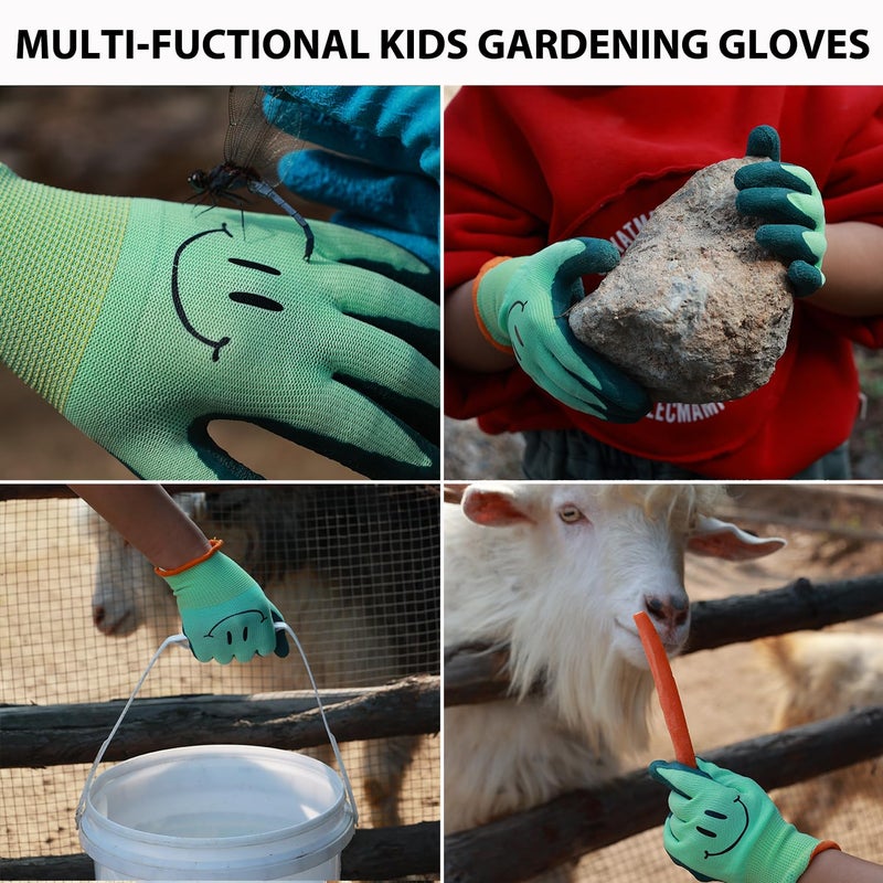 GLOSAV 2 Pairs Toddlers Gardening Gloves, Kids Sized Garden Glove for Yard Work, Non Slip, Flexible, Breathable (Size 2 for 2, 3, 4 Year Old Children) - Image 3